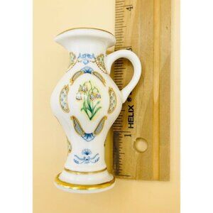 1982 Franklin Mint Snowdrop January Miniature Vase Flower Of The Month Victorian